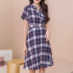 NWT Size XS-M checkered shirt dress